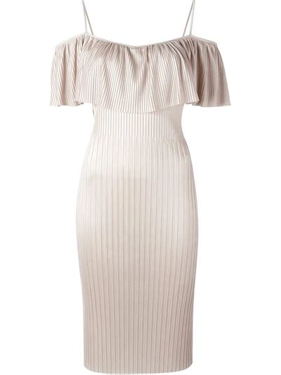 white floral givenchy dress|Givenchy technical pleated dress.